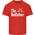 The Rodfather Funny Fishing Fisherman Mens Cotton T-Shirt Tee Top Red