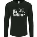 The Rodfather Funny Fishing Fisherman Mens Long Sleeve T-Shirt Black