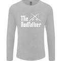 The Rodfather Funny Fishing Fisherman Mens Long Sleeve T-Shirt Sports Grey