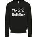 The Rodfather Funny Fishing Fisherman Mens Sweatshirt Jumper Black