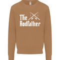The Rodfather Funny Fishing Fisherman Mens Sweatshirt Jumper Caramel Latte
