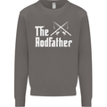 The Rodfather Funny Fishing Fisherman Mens Sweatshirt Jumper Charcoal