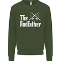 The Rodfather Funny Fishing Fisherman Mens Sweatshirt Jumper Forest Green