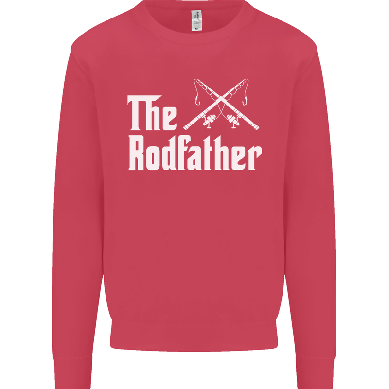 The Rodfather Funny Fishing Fisherman Mens Sweatshirt Jumper Heliconia