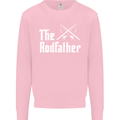 The Rodfather Funny Fishing Fisherman Mens Sweatshirt Jumper Light Pink