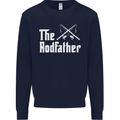 The Rodfather Funny Fishing Fisherman Mens Sweatshirt Jumper Navy Blue