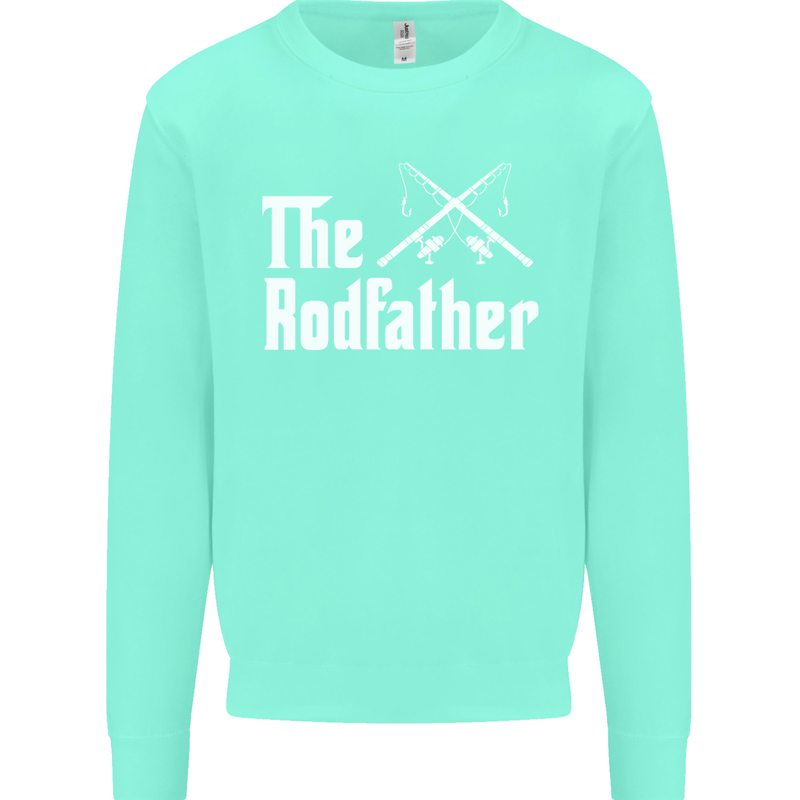 The Rodfather Funny Fishing Fisherman Mens Sweatshirt Jumper Peppermint