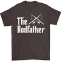The Rodfather Funny Fishing Fisherman Mens T-Shirt Cotton Gildan Dark Chocolate