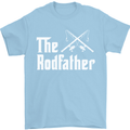 The Rodfather Funny Fishing Fisherman Mens T-Shirt Cotton Gildan Light Blue