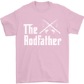 The Rodfather Funny Fishing Fisherman Mens T-Shirt Cotton Gildan Light Pink