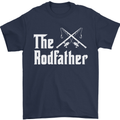 The Rodfather Funny Fishing Fisherman Mens T-Shirt Cotton Gildan Navy Blue
