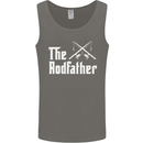 The Rodfather Funny Fishing Fisherman Mens Vest Tank Top Charcoal