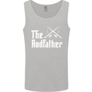 The Rodfather Funny Fishing Fisherman Mens Vest Tank Top Sports Grey