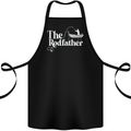 The Rodfather Funny Fishing Rod Father Cotton Apron 100% Organic Black