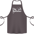 The Rodfather Funny Fishing Rod Father Cotton Apron 100% Organic Dark Grey