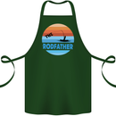 The Rodfather Funny Fishing Rod Father Cotton Apron 100% Organic Forest Green