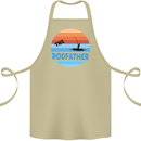 The Rodfather Funny Fishing Rod Father Cotton Apron 100% Organic Khaki