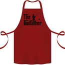 The Rodfather Funny Fishing Rod Father Cotton Apron 100% Organic Maroon