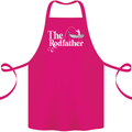 The Rodfather Funny Fishing Rod Father Cotton Apron 100% Organic Pink