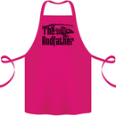 The Rodfather Funny Fishing Rod Father Cotton Apron 100% Organic Pink