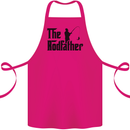 The Rodfather Funny Fishing Rod Father Cotton Apron 100% Organic Pink