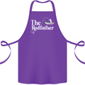 The Rodfather Funny Fishing Rod Father Cotton Apron 100% Organic Purple