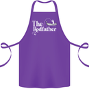The Rodfather Funny Fishing Rod Father Cotton Apron 100% Organic Purple