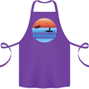 The Rodfather Funny Fishing Rod Father Cotton Apron 100% Organic Purple