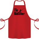 The Rodfather Funny Fishing Rod Father Cotton Apron 100% Organic Red