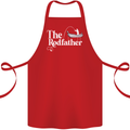 The Rodfather Funny Fishing Rod Father Cotton Apron 100% Organic Red