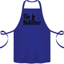 The Rodfather Funny Fishing Rod Father Cotton Apron 100% Organic Royal Blue