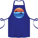 The Rodfather Funny Fishing Rod Father Cotton Apron 100% Organic Royal Blue