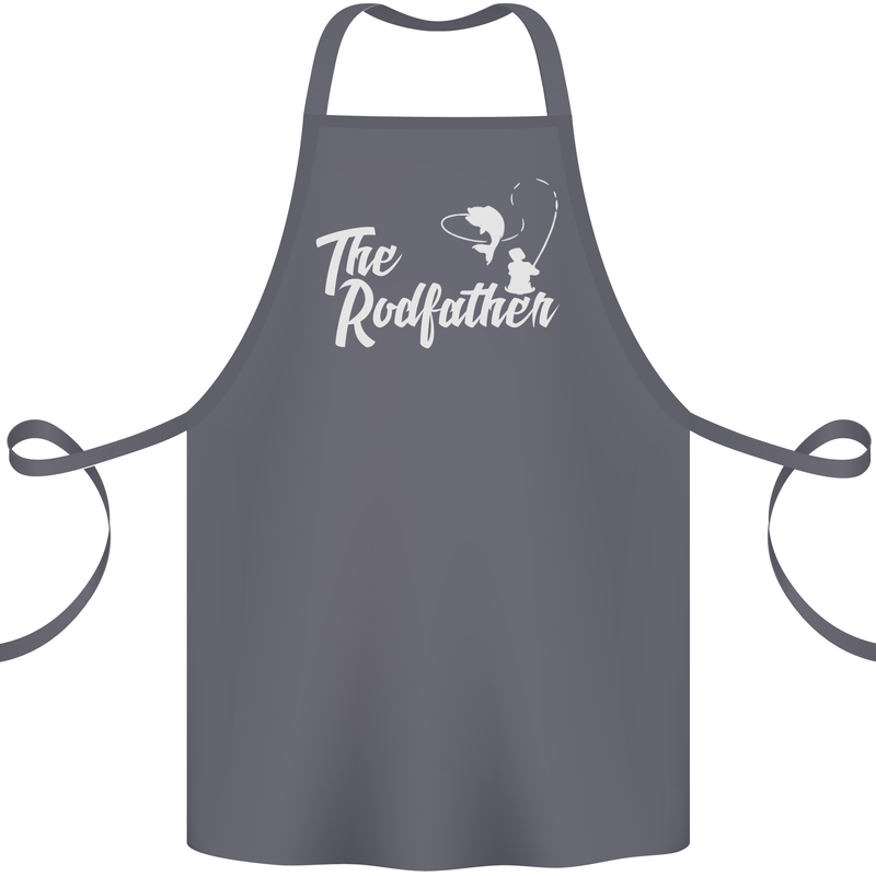 The Rodfather Funny Fishing Rod Father Cotton Apron 100% Organic Steel