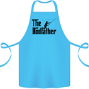 The Rodfather Funny Fishing Rod Father Cotton Apron 100% Organic Turquoise