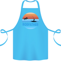 The Rodfather Funny Fishing Rod Father Cotton Apron 100% Organic Turquoise