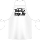 The Rodfather Funny Fishing Rod Father Cotton Apron 100% Organic White