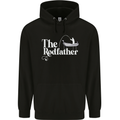 The Rodfather Funny Fishing Rod Father Mens 80% Cotton Hoodie Black