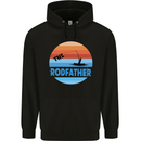 The Rodfather Funny Fishing Rod Father Mens 80% Cotton Hoodie Black