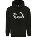 The Rodfather Funny Fishing Rod Father Mens 80% Cotton Hoodie Black