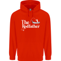 The Rodfather Funny Fishing Rod Father Mens 80% Cotton Hoodie Bright Red