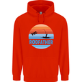 The Rodfather Funny Fishing Rod Father Mens 80% Cotton Hoodie Bright Red