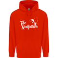 The Rodfather Funny Fishing Rod Father Mens 80% Cotton Hoodie Bright Red