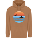 The Rodfather Funny Fishing Rod Father Mens 80% Cotton Hoodie Caramel Latte