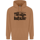 The Rodfather Funny Fishing Rod Father Mens 80% Cotton Hoodie Caramel Latte
