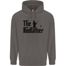 The Rodfather Funny Fishing Rod Father Mens 80% Cotton Hoodie Charcoal
