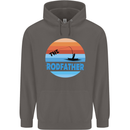 The Rodfather Funny Fishing Rod Father Mens 80% Cotton Hoodie Charcoal