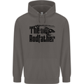 The Rodfather Funny Fishing Rod Father Mens 80% Cotton Hoodie Charcoal