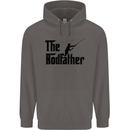 The Rodfather Funny Fishing Rod Father Mens 80% Cotton Hoodie Charcoal