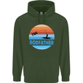 The Rodfather Funny Fishing Rod Father Mens 80% Cotton Hoodie Forest Green