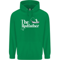 The Rodfather Funny Fishing Rod Father Mens 80% Cotton Hoodie Irish Green